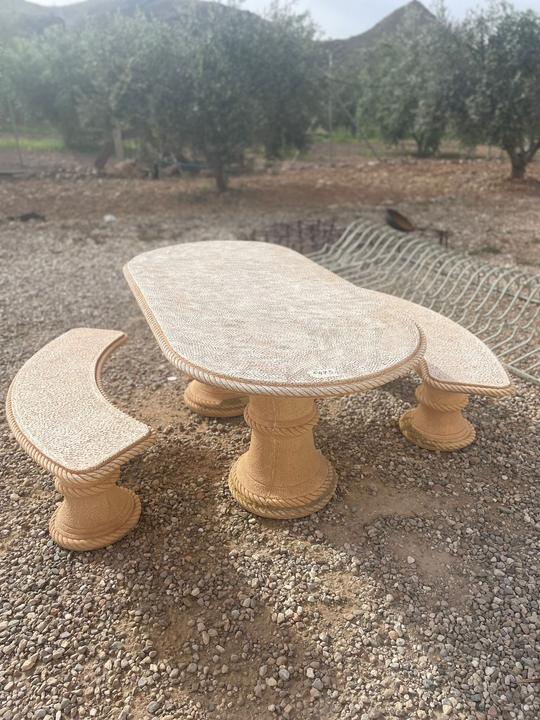 Garden table & 2 benches. 475 Euros