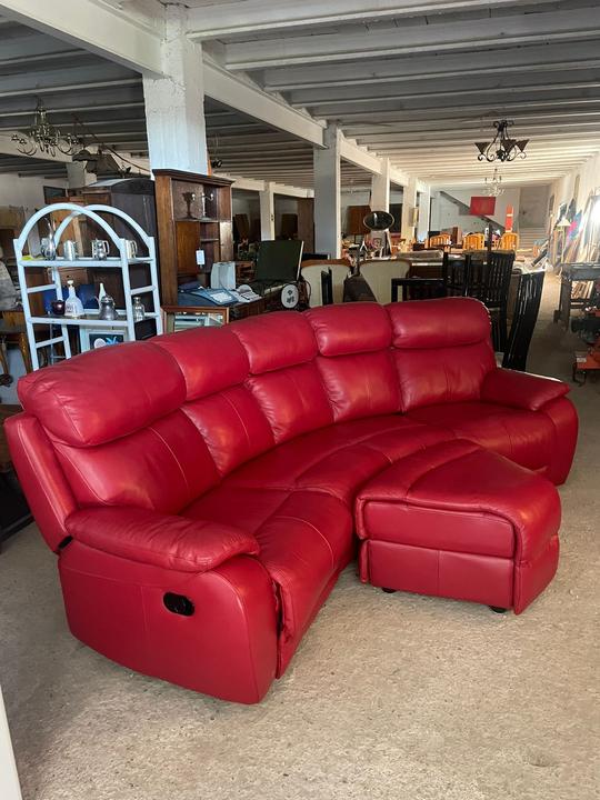 Red leather sofa/750 Euros